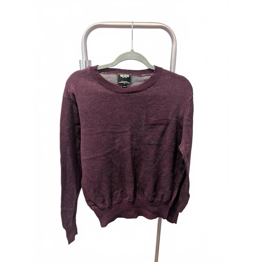 Todd Snyder Maroon Sweater Men’s Large | Pullover Knit w/ Front Pocket